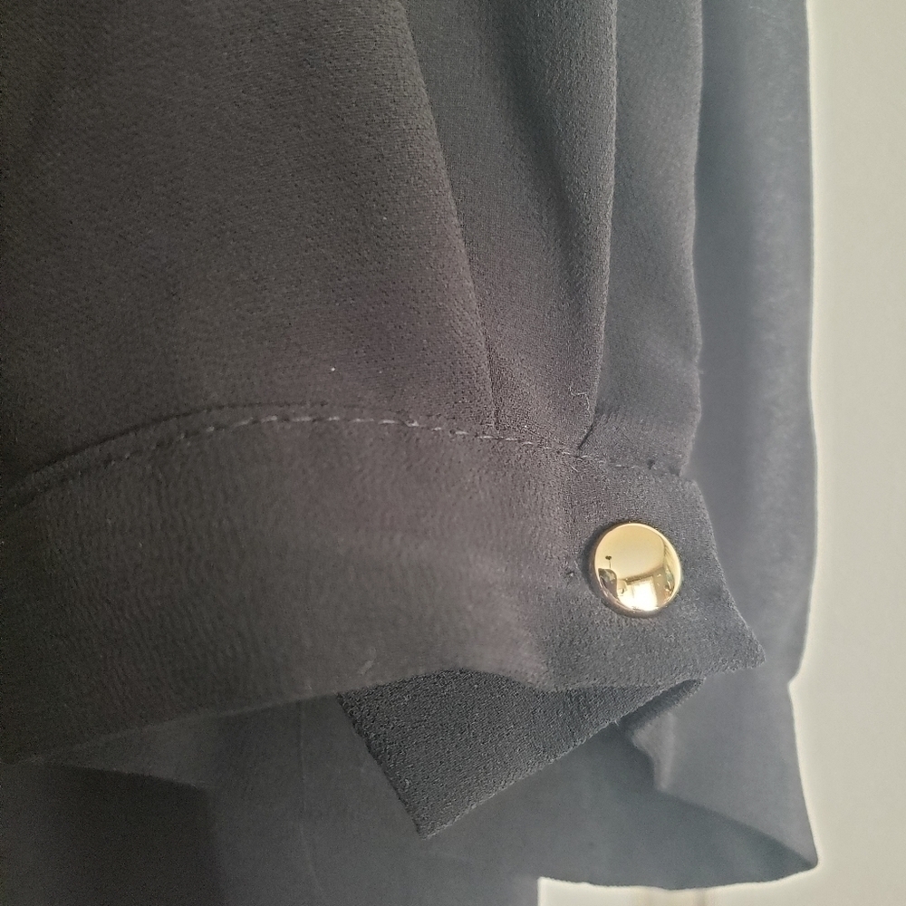 My Michelle XL. Black Blouse with button-up sleeves - Picture 3 of 4